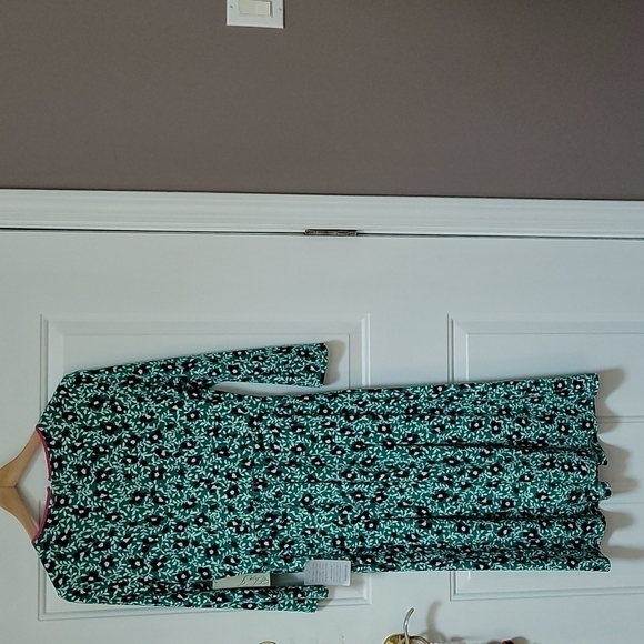 Eliza J. Green Flowery Liberty Spandex English Hot Pink Crewneck Midi Dress sz8 - Picture 10 of 13